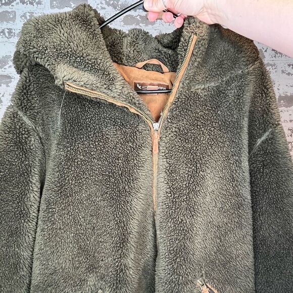 Koolaburra by UGG | women oversized green Sherpa jacket with hood - Picture 1 of 10